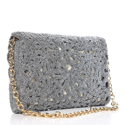 Dolce & Gabbana Jacquard Crochet Coin Bag Silver 3 of 6