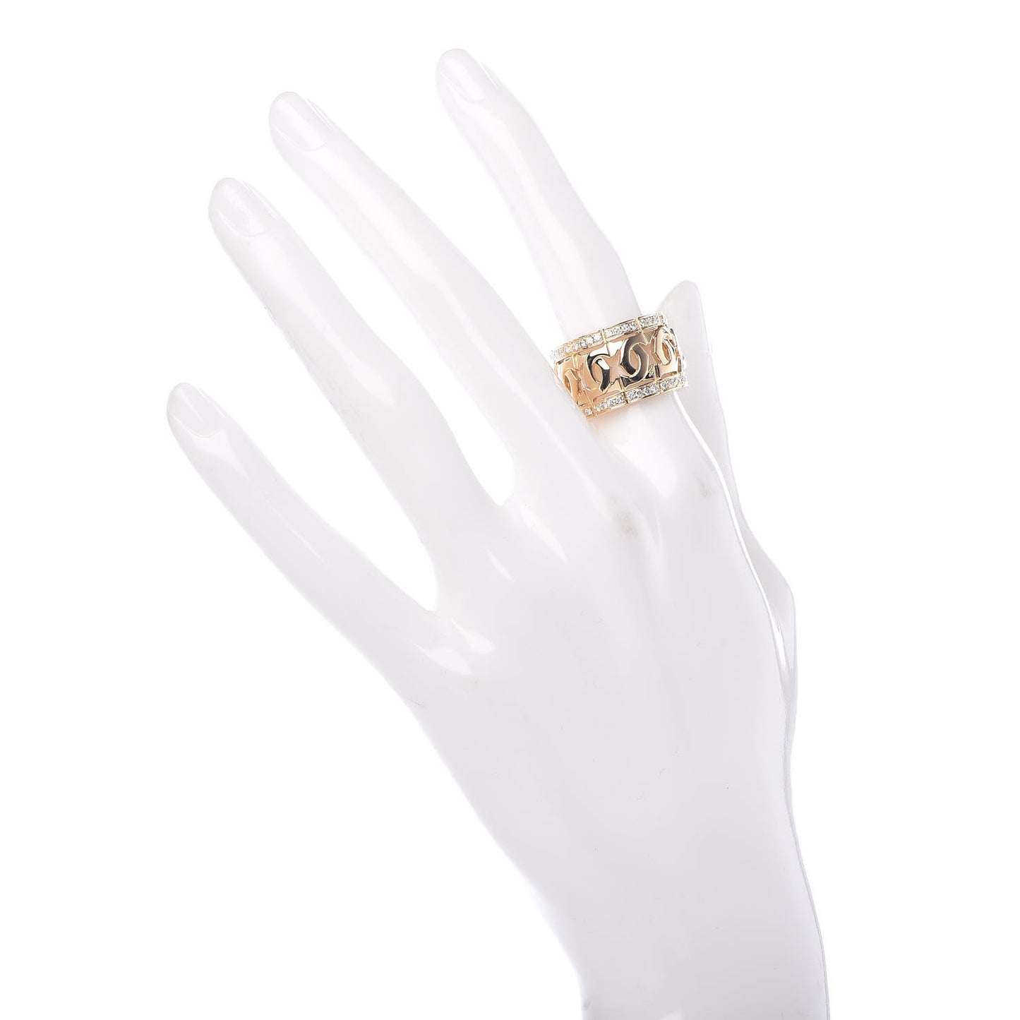 18K Yellow Gold Diamond Entrelaces Ring 52 6