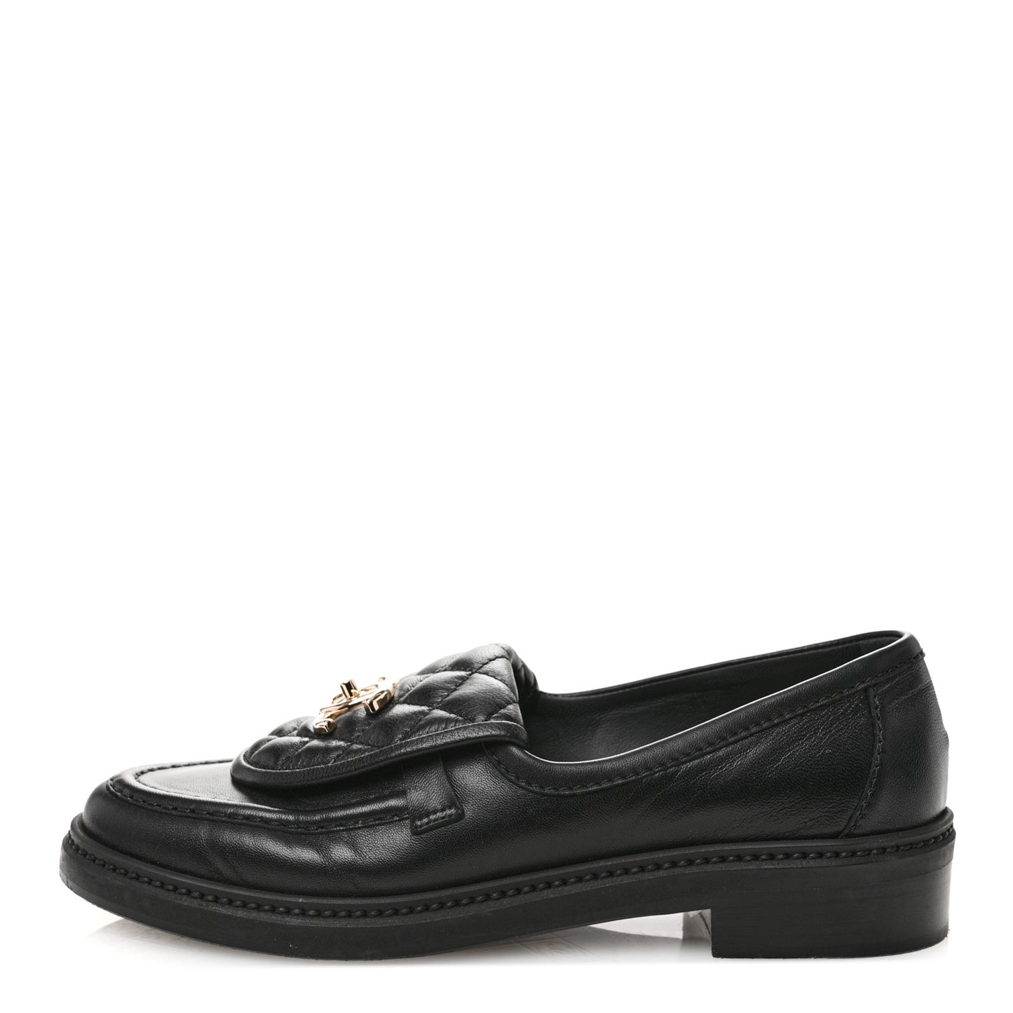 Lambskin Quilted CC Turnlock Loafers 37 Black