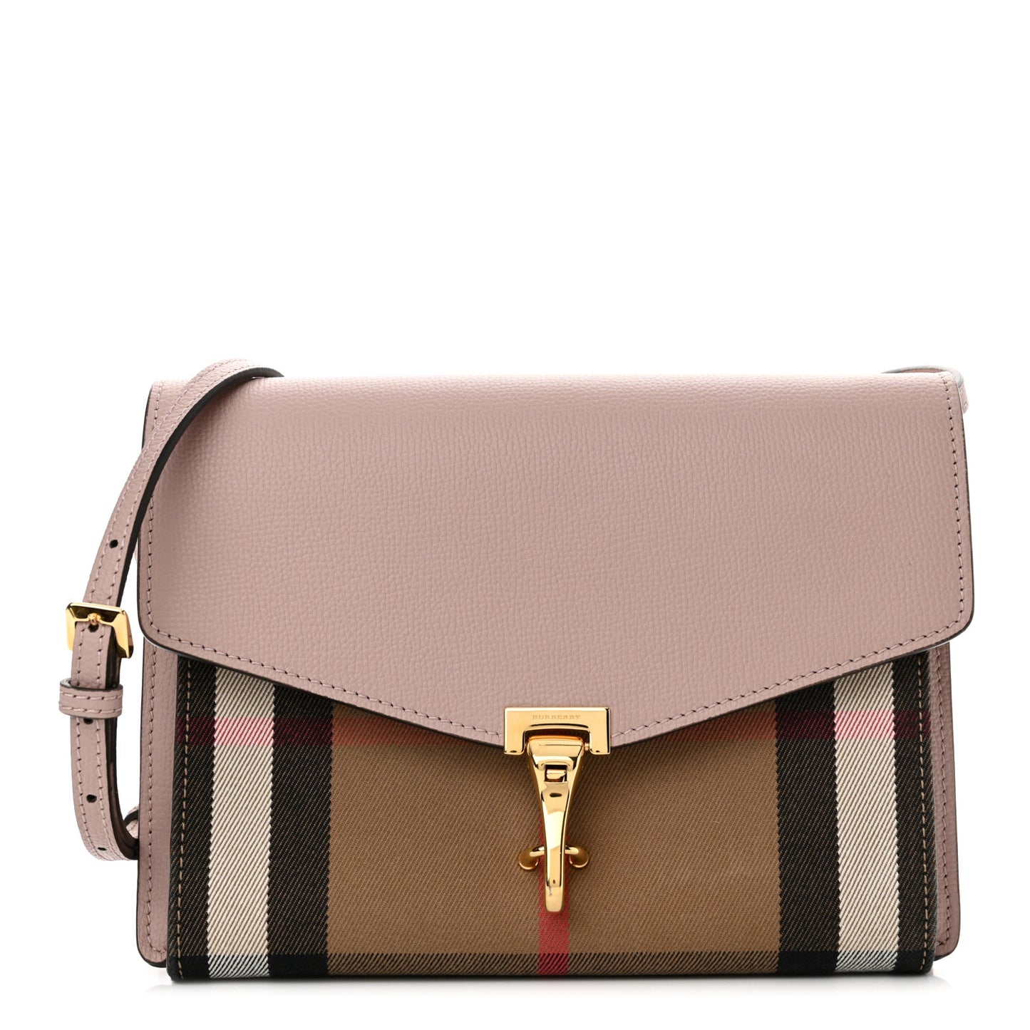 Derby Calfskin House Check Small Macken Crossbody Bag Pale Orchid