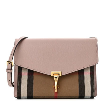 Burberry Derby Calfskin House Check Small Macken Crossbody Bag Pale Orchid 1 of 12