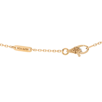 Van Cleef & Arpels 18K Yellow Gold Mother of Pearl Sweet Alhambra Pendant Necklace 3 of 5
