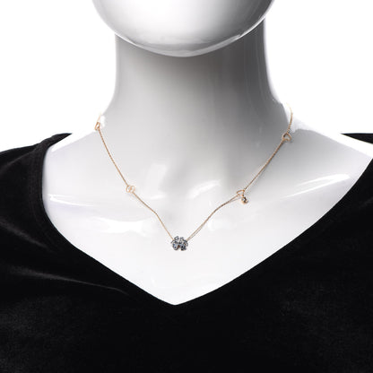 Gucci 18K Rose Gold Diamond Blue Sapphire Flower Pendant Necklace 2 of 5