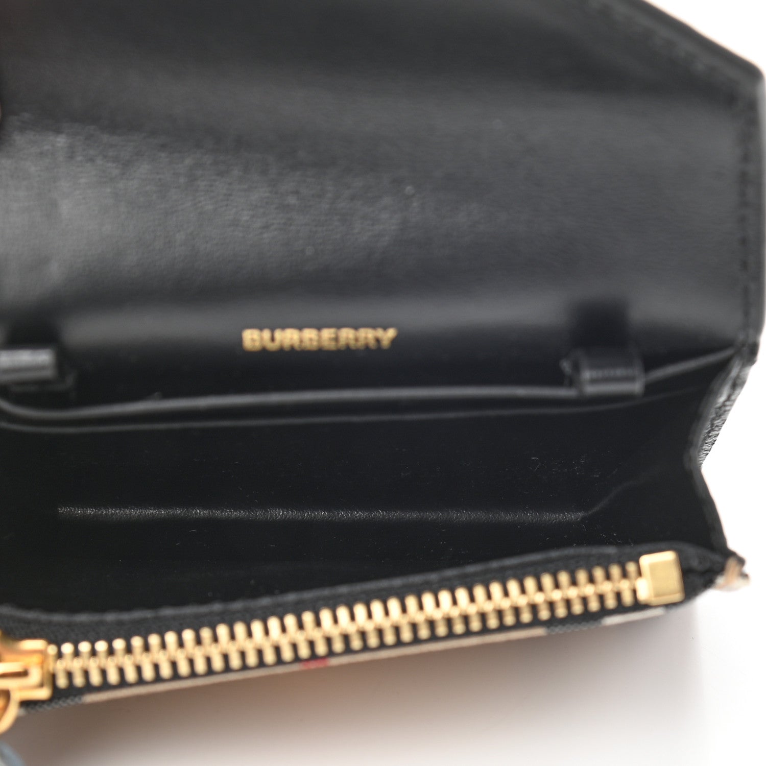 Burberry Grainy Calfskin Vintage Check Jade Card Case 5 of 9