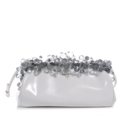 Prada Spazzolato Crystal Encrusted Clutch White 1 of 7