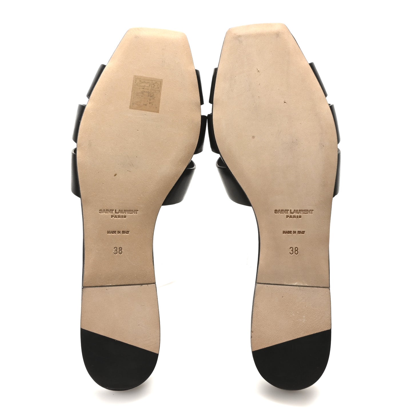 Calfskin Tribute 05 Slide Sandals 38 Black