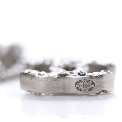 Chanel Crystal Pearl CC Dangle Earrings Silver Black 4 of 5