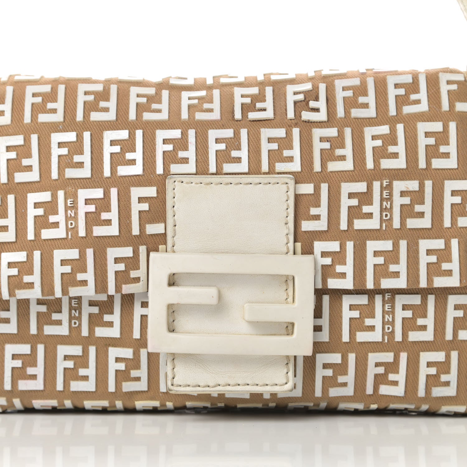 Fendi Zucchino Embellished Mini Mama Baguette Beige 8 of 21