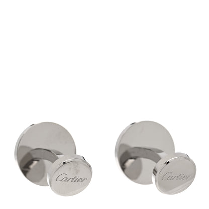 Cartier Sterling Silver Palladium Black Lacquer Panthere Cufflinks 3 of 6