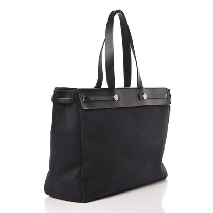 Hermes Toile Vache Hunter Herbag Cabas MM Black 4 of 28