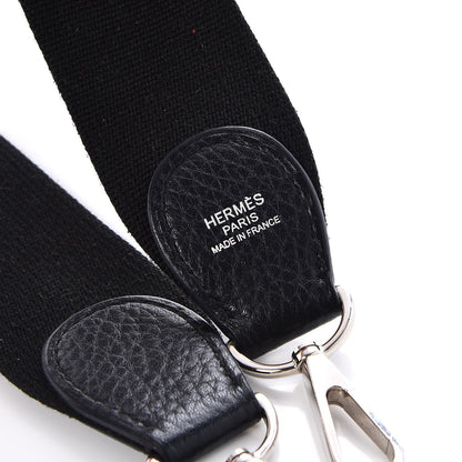 Hermes Toile Taurillon Clemence Shoulder Strap Black 5 of 5