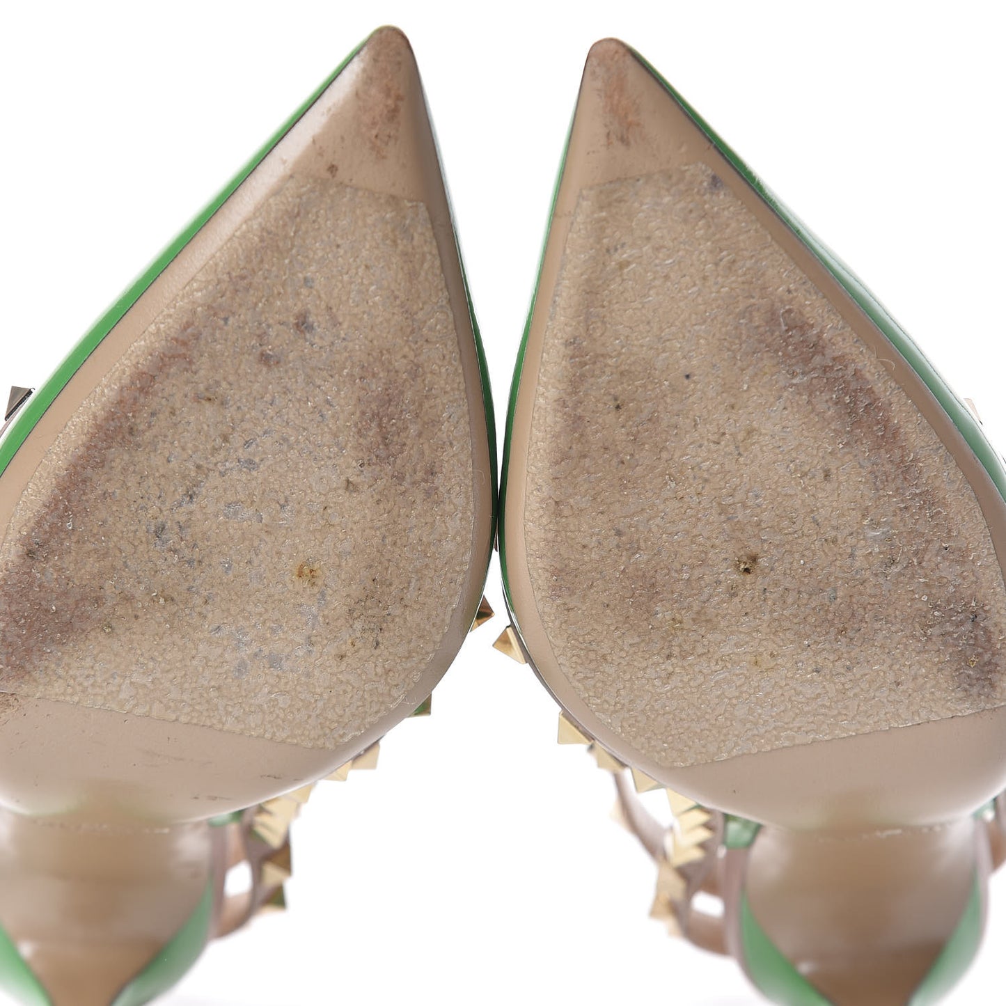 Patent Rockstud Ankle Strap Pumps 38.5 Green Poudre