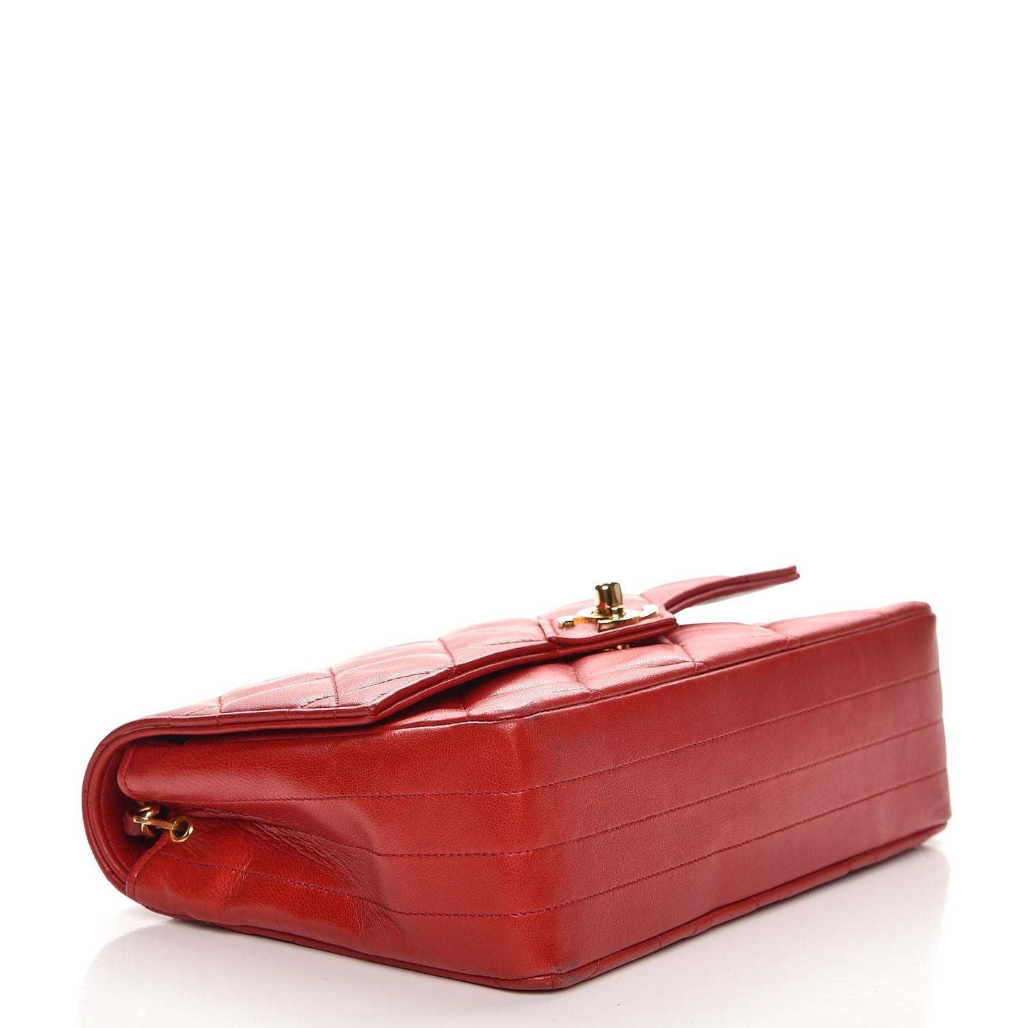 Lambskin Quilted Medium Single Flap Red