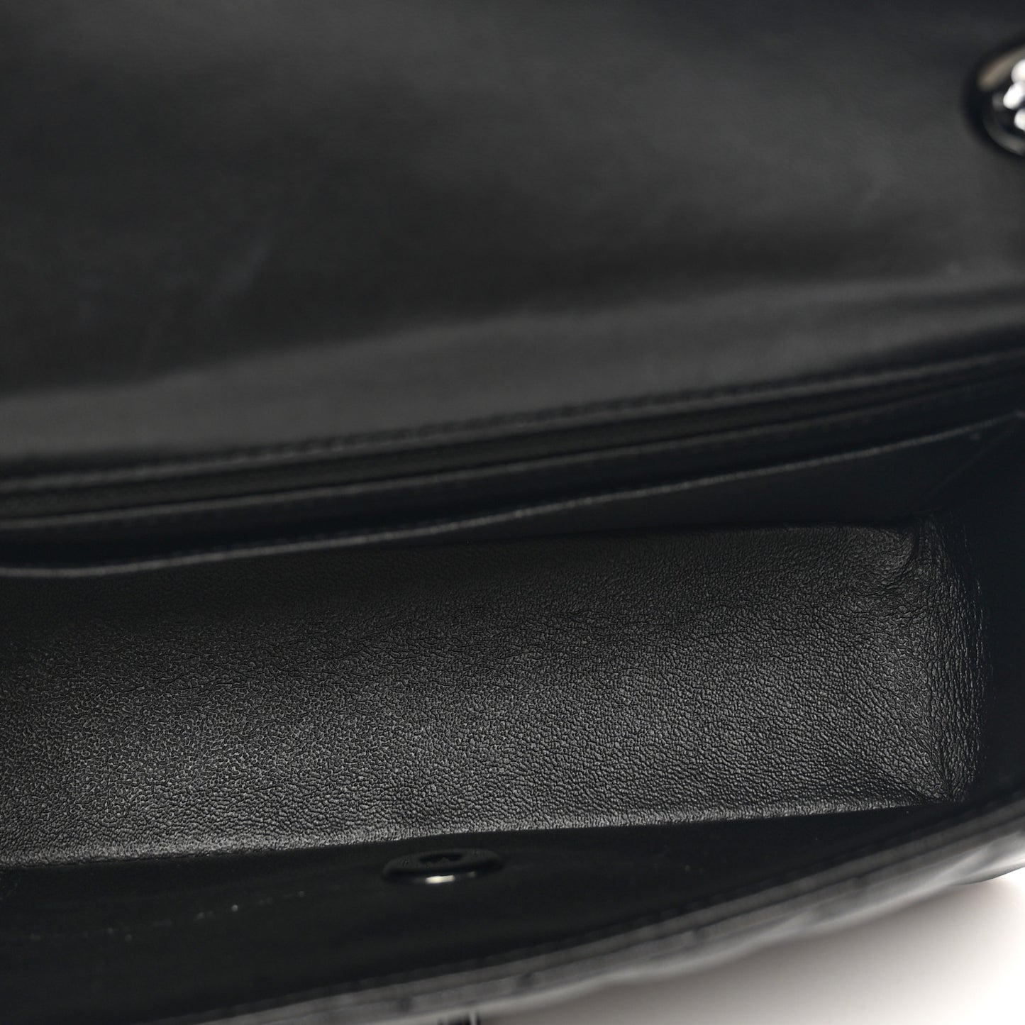 Lambskin Chevron Quilted Mini Rectangular Flap So Black