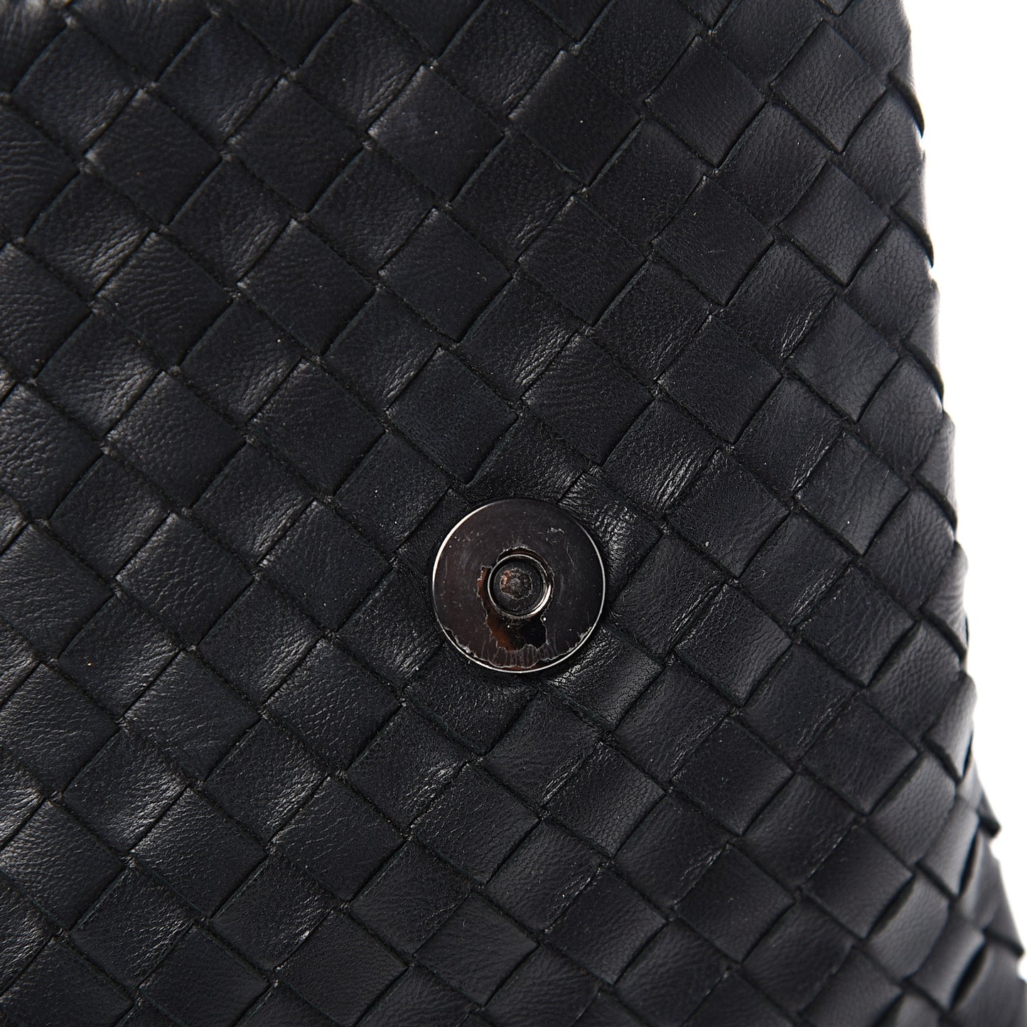 Nappa Intrecciato Flap Shoulder Bag Black