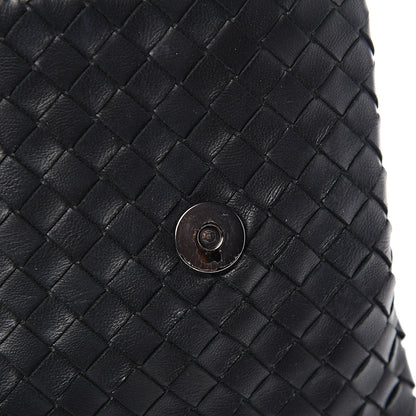 Bottega Veneta Nappa Intrecciato Flap Shoulder Bag Black 10 of 11