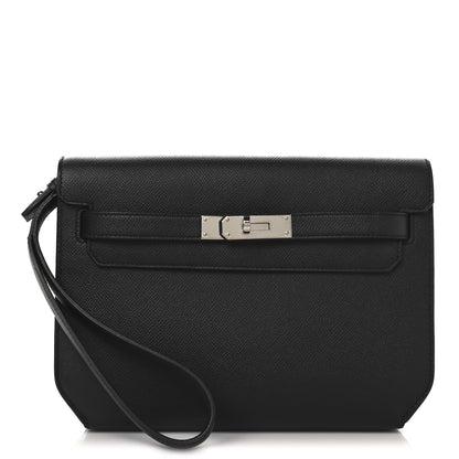 Hermes Epsom Kelly Depeches 25 Pouch Black 1 of 11