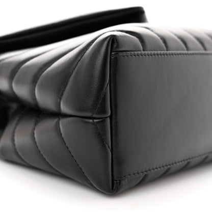 Saint Laurent Calfskin Y Quilted Monogram Small Loulou Chain Satchel Black 9 of 10