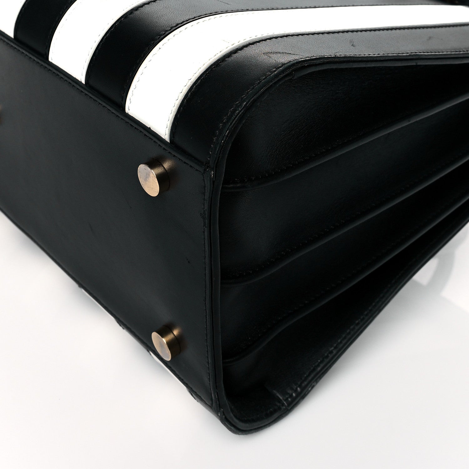 Saint Laurent Calfskin Striped Small Sac De Jour Black White 10 of 11