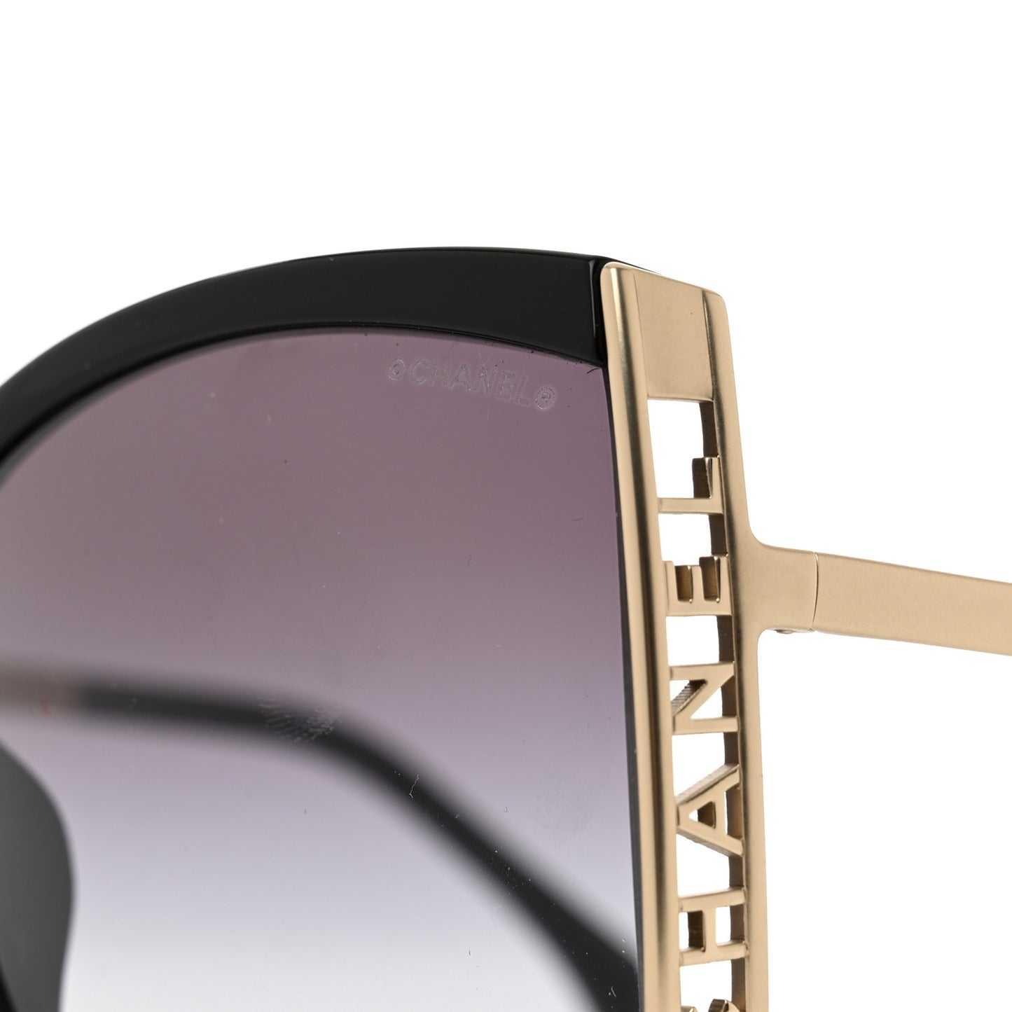 Acetate Metal Logo Square Sunglasses 71545A Black Gold