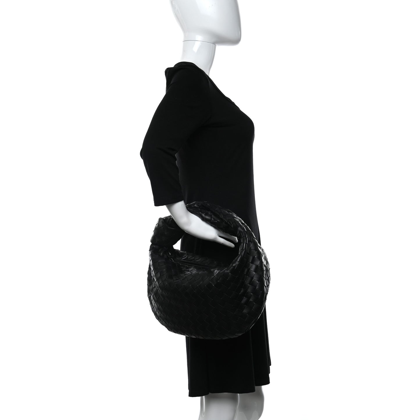 Nappa Intrecciato Teen Jodie Hobo Black