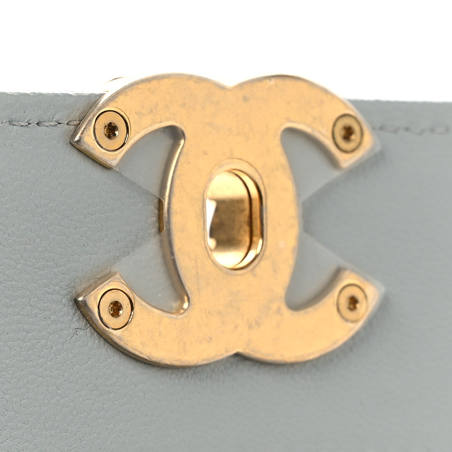 Chanel Lambskin Quilted Chanel 19 Wallet On Chain WOC Light Blue 12 of 13