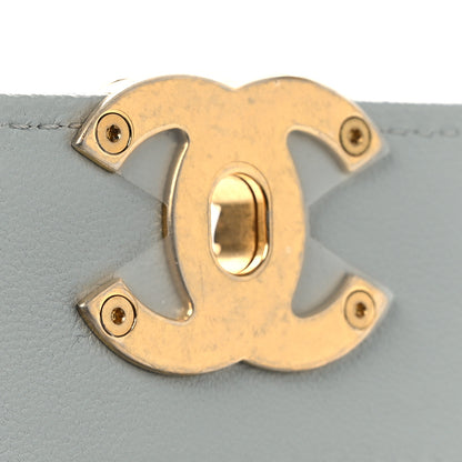 Chanel Lambskin Quilted Chanel 19 Wallet On Chain WOC Light Blue 12 of 13