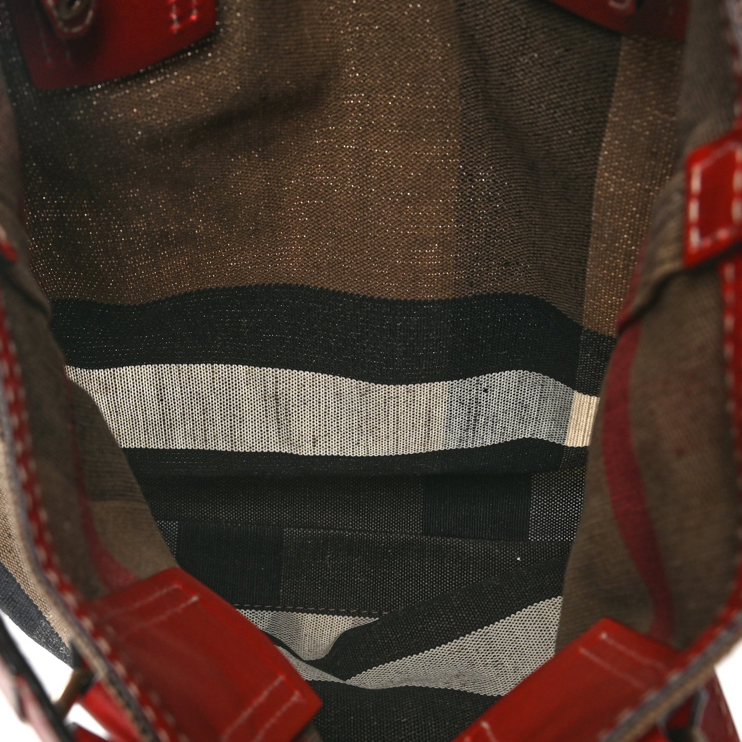 Canvas Mega Check Medium Tottenham Brit Tote Cadmium Red