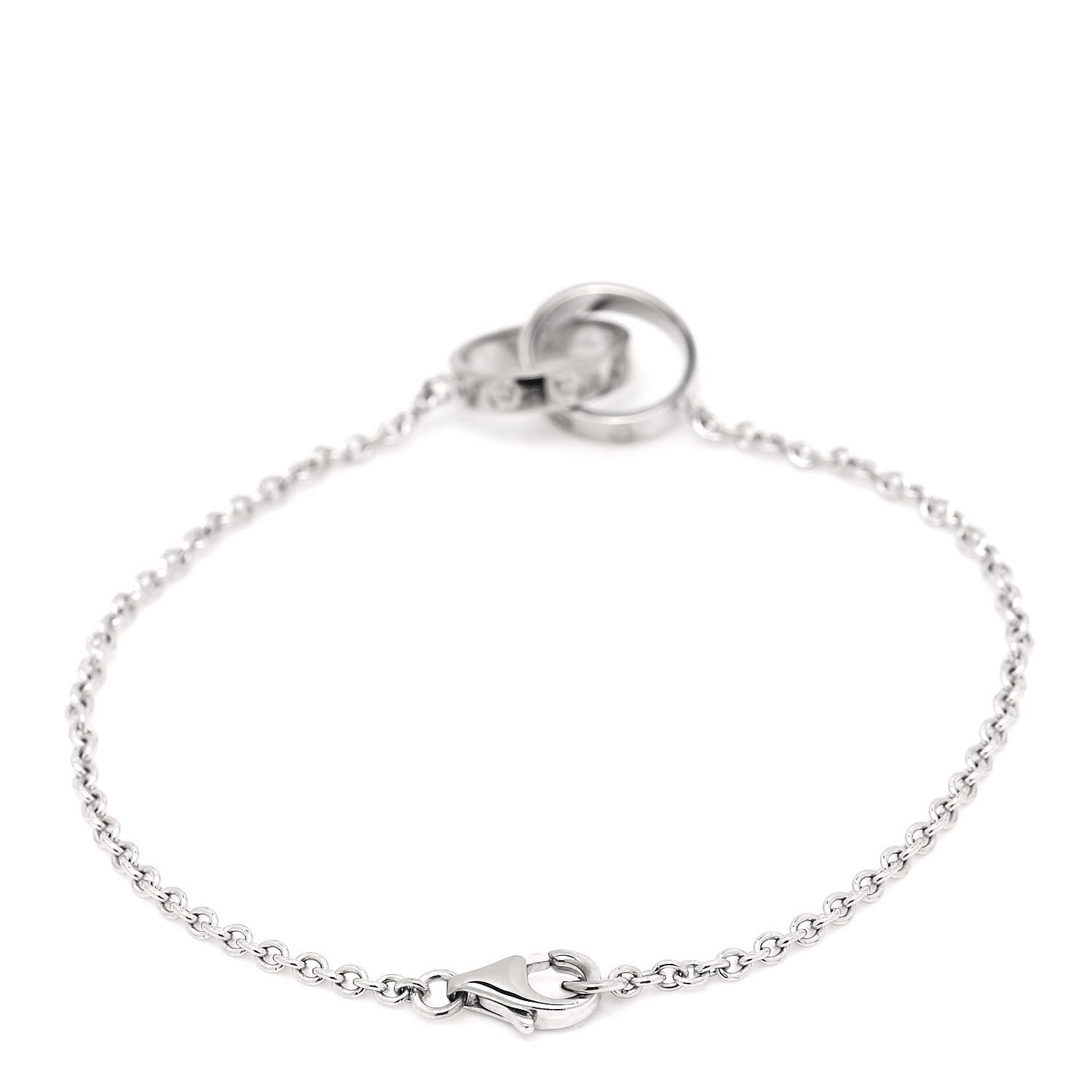 Cartier 18K White Gold Interlocking LOVE Bracelet 3 of 6