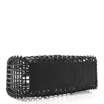 Fendi Recycled Plastic Vitello Liberty Matte Medium Fendi Basket Black Miele Scuro 4 of 11