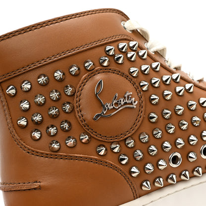 Christian Louboutin Calfskin Mens Lou Spikes Flat Sneakers 40 Brown 10 of 13