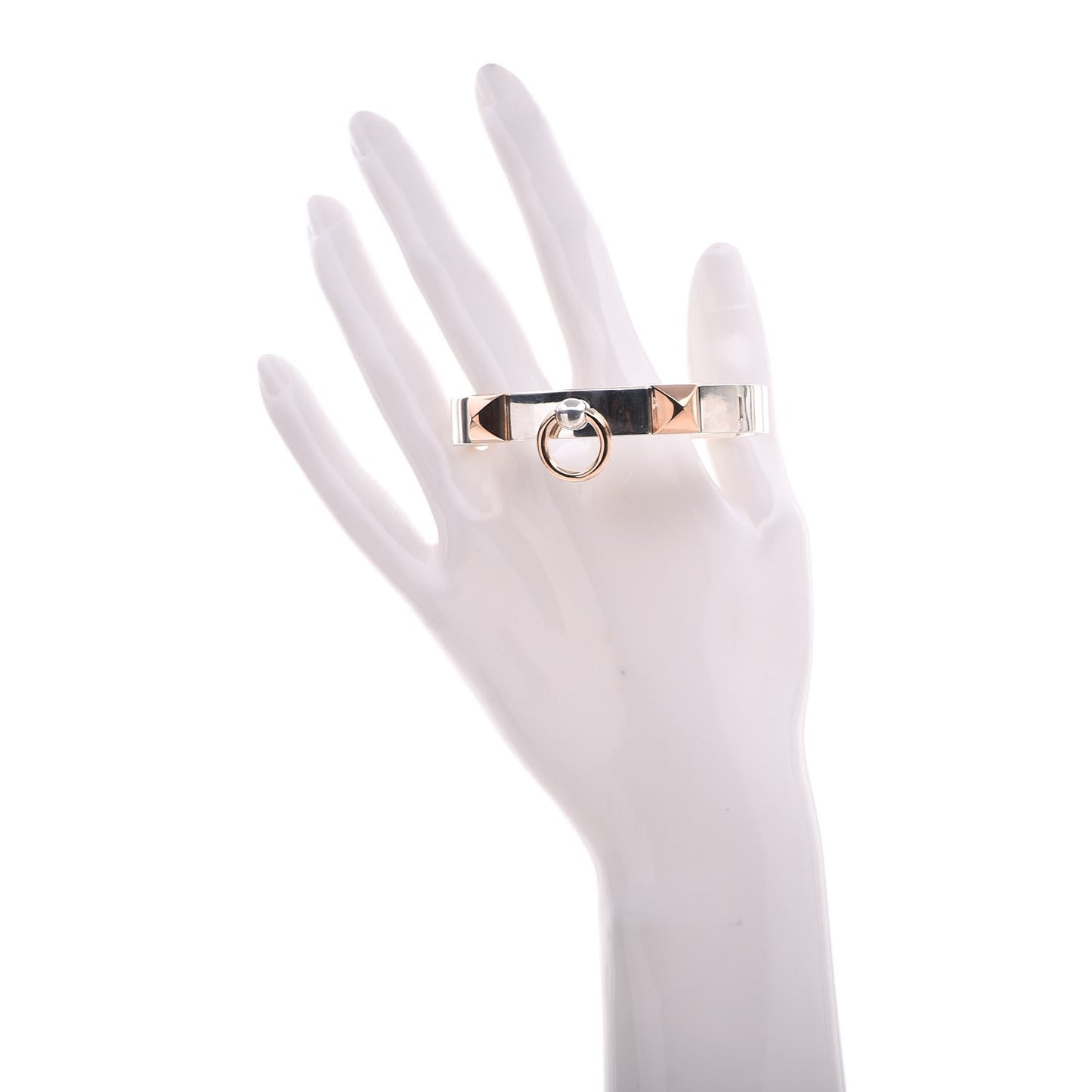 Sterling Silver 18K Rose Gold PM Collier De Chien Bracelet SH