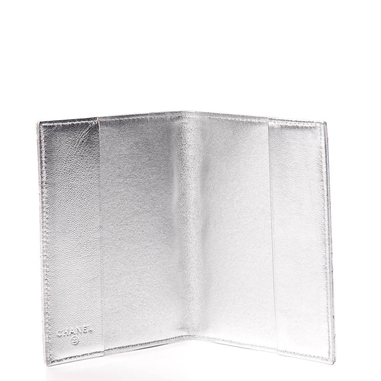 Chanel Metallic Lambskin Quilted Passport Holder Silver 5 of 8