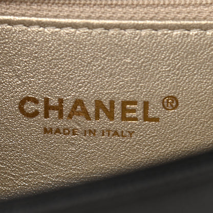 Chanel Grained Calfskin Embroidered Captain Gold Flap Bag Black 6 of 10