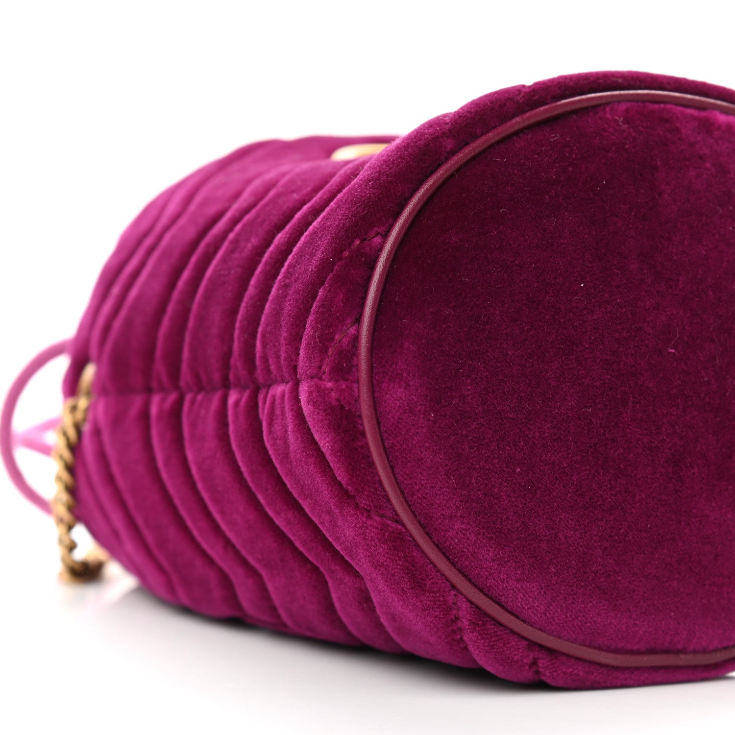 Gucci Velvet Matelasse Mini GG Marmont 2.0 Bucket Bag Fuchsia Violet Cyclamen 8 of 10