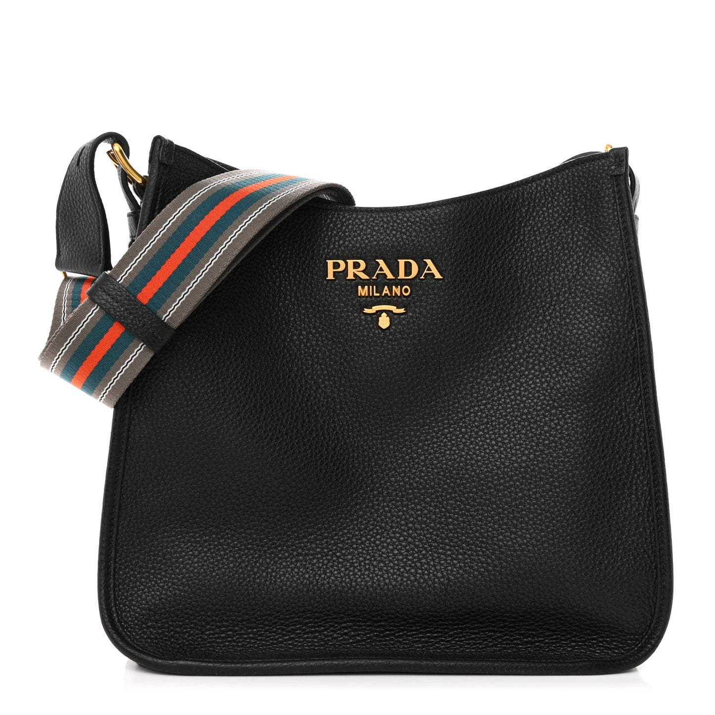 Vitello Daino Hobo Messenger Bag Black