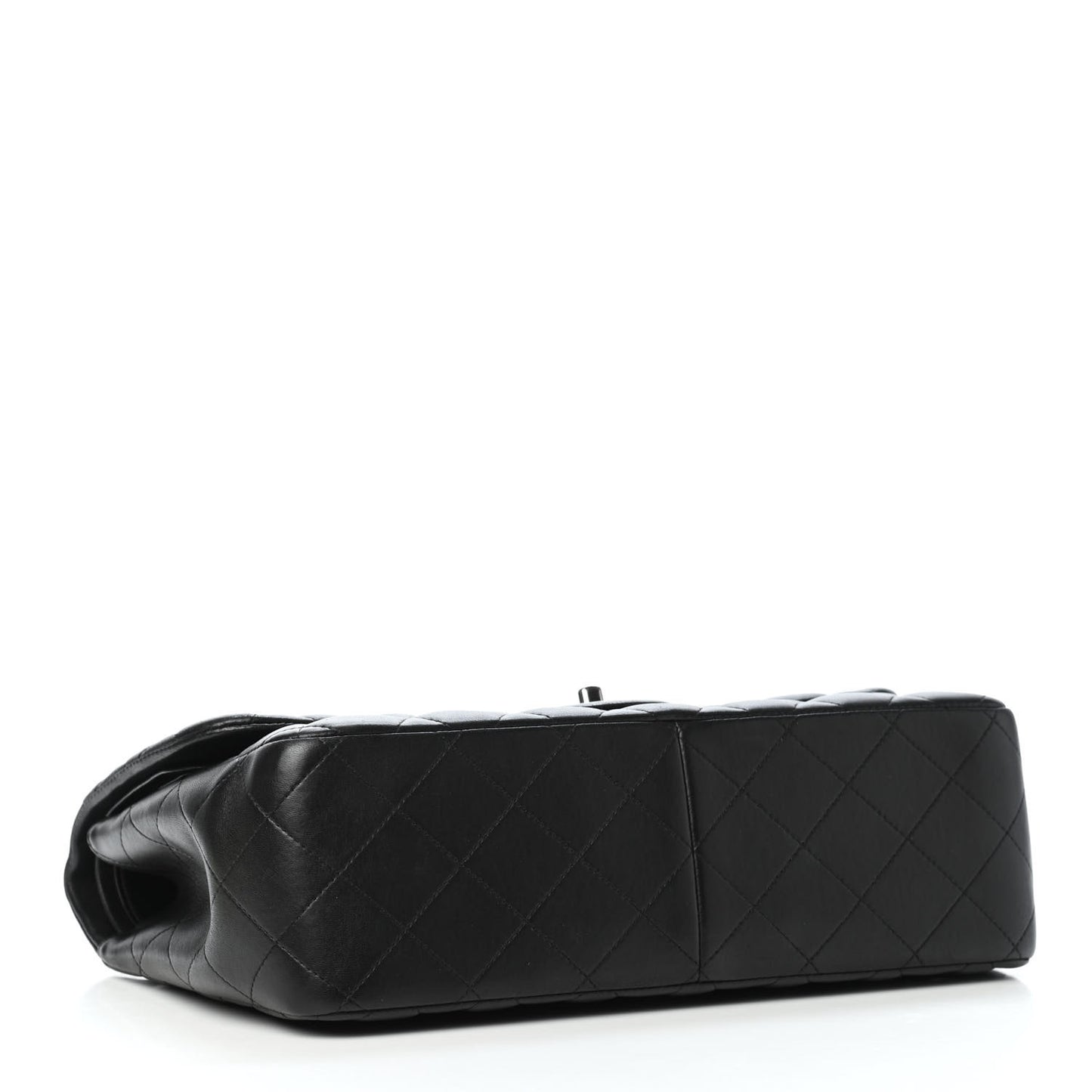 Lambskin Quilted Jumbo Double Flap Black