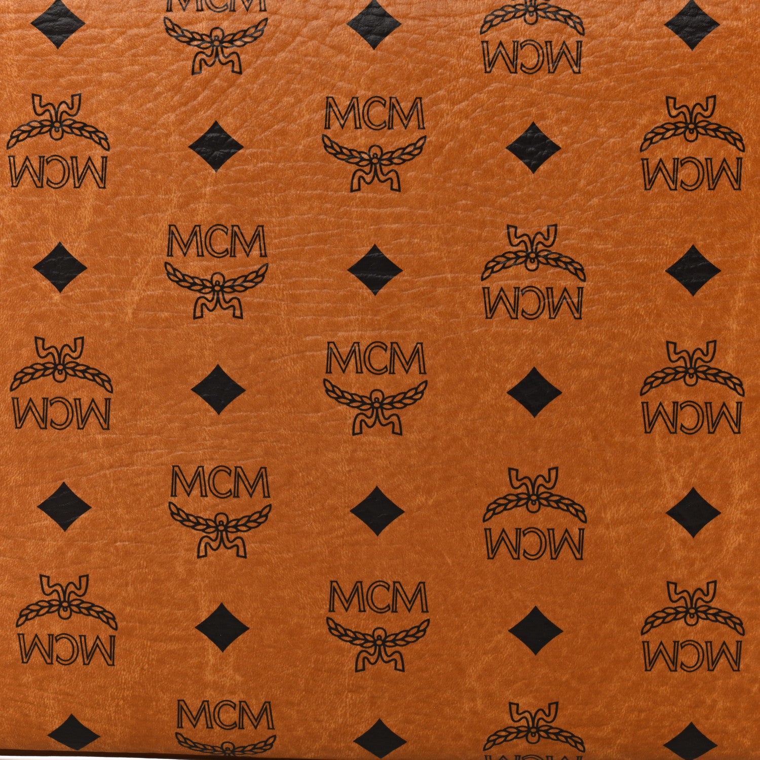 MCM Visetos Liz Shopper Tote Pouch Cognac 7 of 9