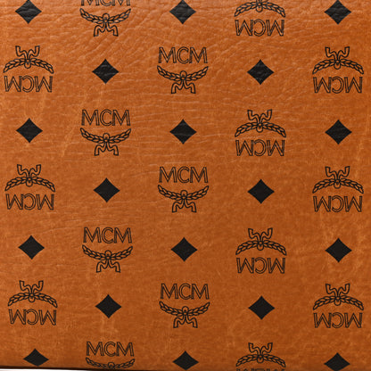 MCM Visetos Liz Shopper Tote Pouch Cognac 7 of 9