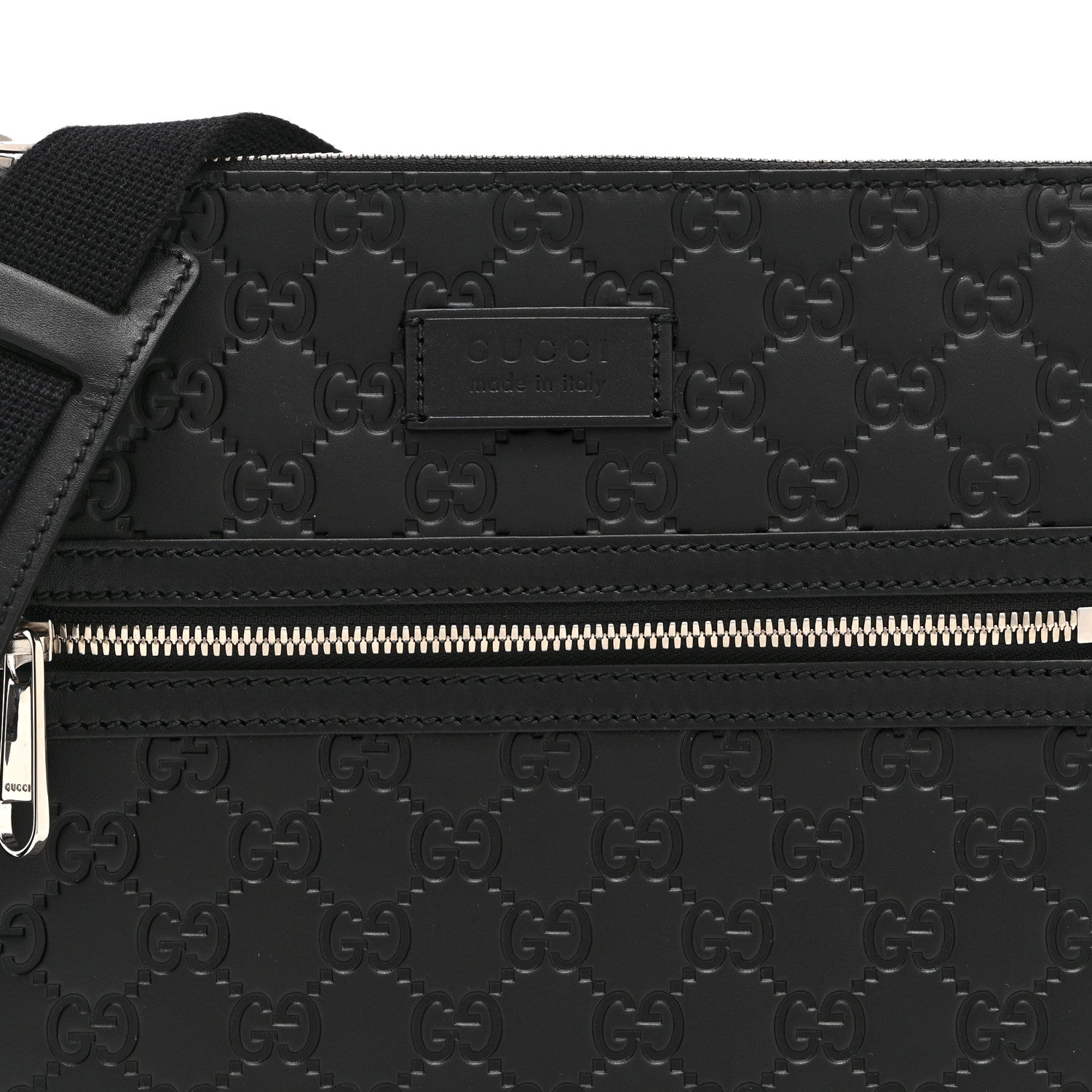 Gucci Guccissima Signature Small Messenger Bag Black 9 of 11