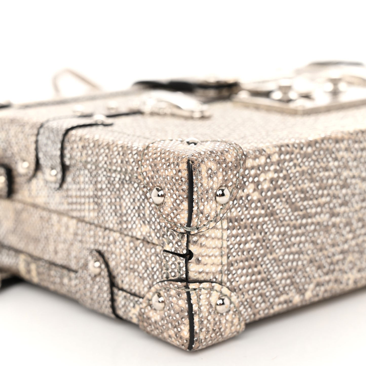 Lizard Petite Malle Silver
