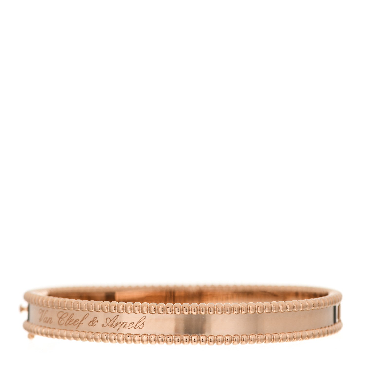 Van Cleef & Arpels 18K Rose Gold Perlee Signature Bangle Bracelet M 2 of 4