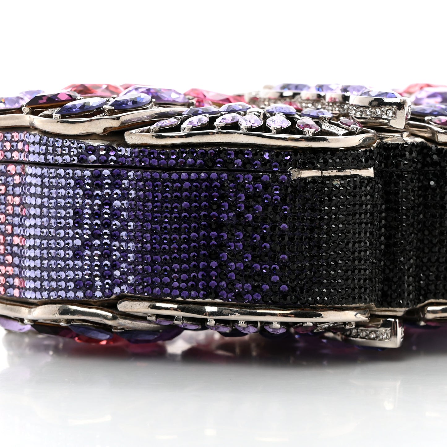 Crystal Butterfly Celestrina Minaudiere Clutch Plum