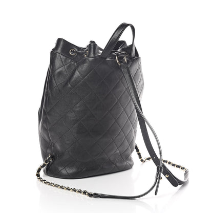 Chanel Sheepskin Caviar Quilted Daily Round Backpack Black 3 of 10