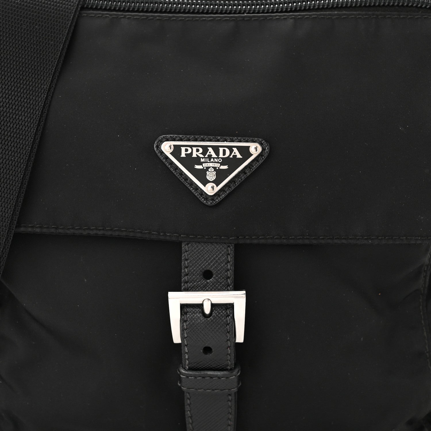 Prada Tessuto Nylon Saffiano Small Vela Messenger Black 8 of 14
