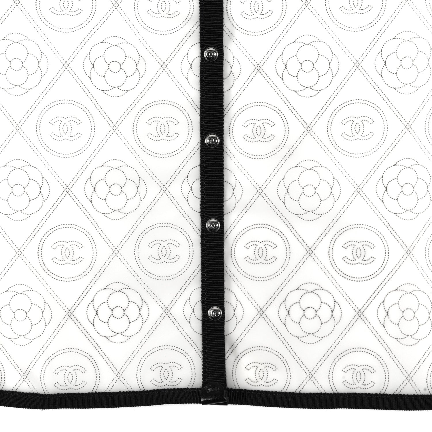 Chanel PVC Calfskin Coco Bag Raincoat White Black 8 of 8