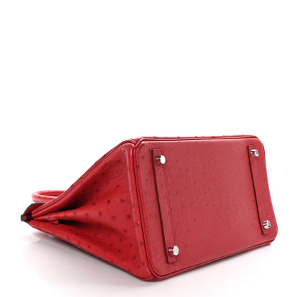Hermes Ostrich Birkin 30 Rouge Vif 4 of 11