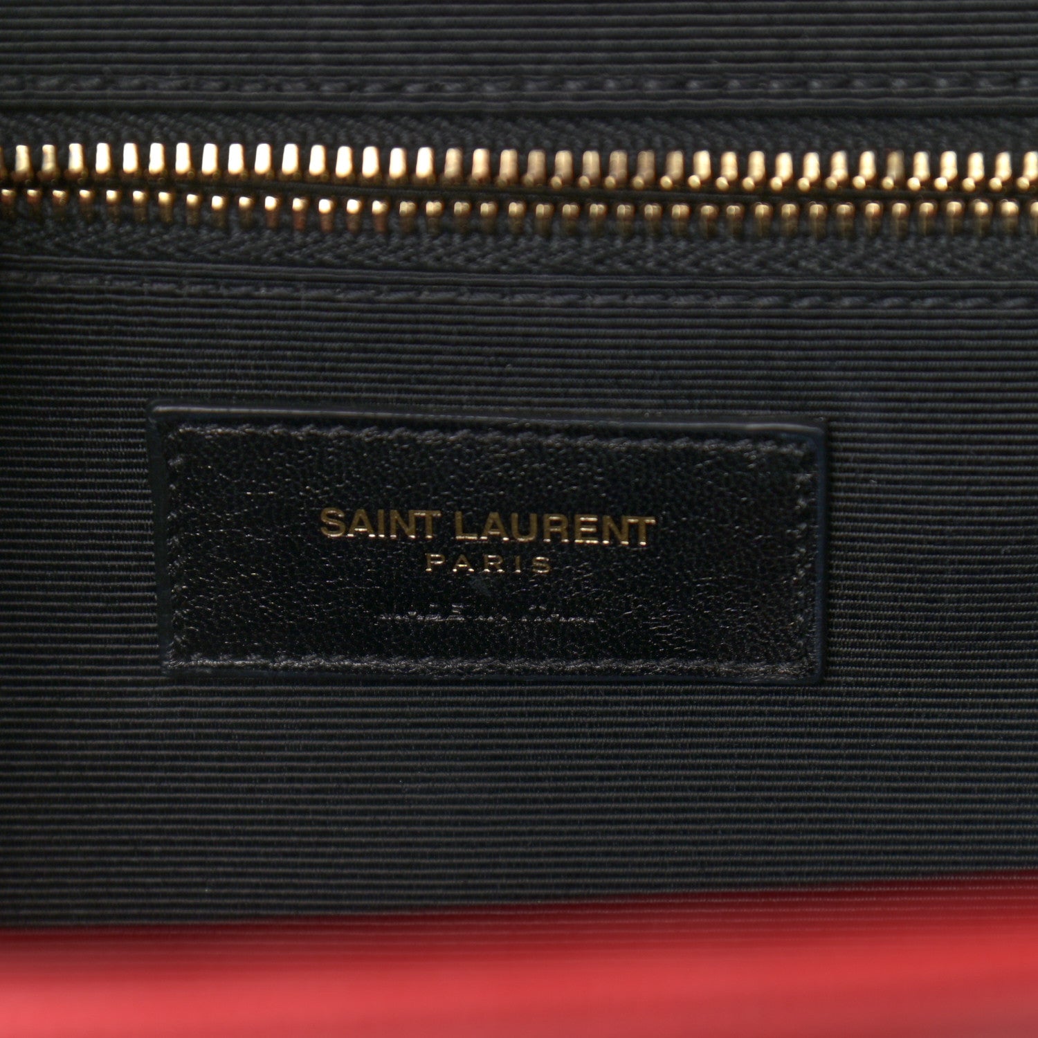 Saint Laurent Grain De Poudre Matelasse Chevron Large Monogram Satchel Lipstick Red 6 of 9