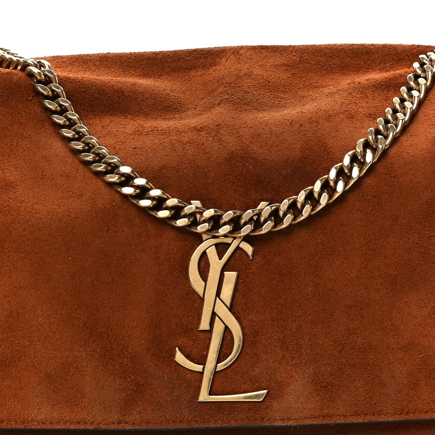 Calfskin Crocodile Embossed Suede Medium Reversible Monogram Kate Satchel Military Taupe