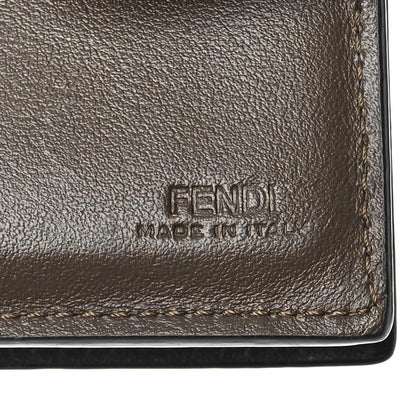 Fendi Vitello Soft F is Fendi Bi-Color FF 1974 Embossed Compact Wallet Maya Black 6 of 9